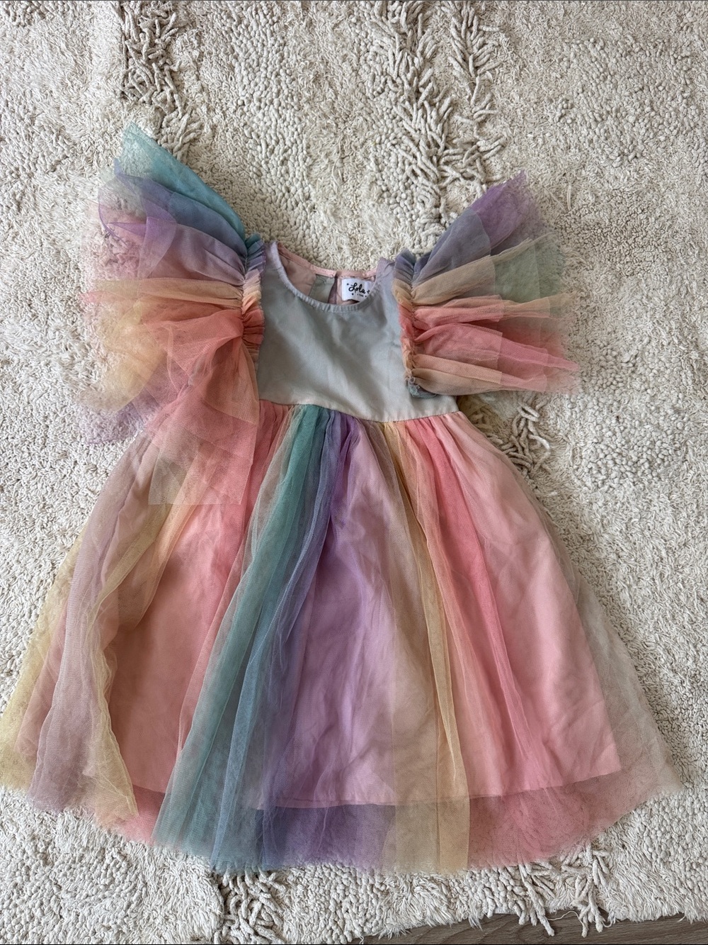 Lola and the boys rainbow tule party dress size 4